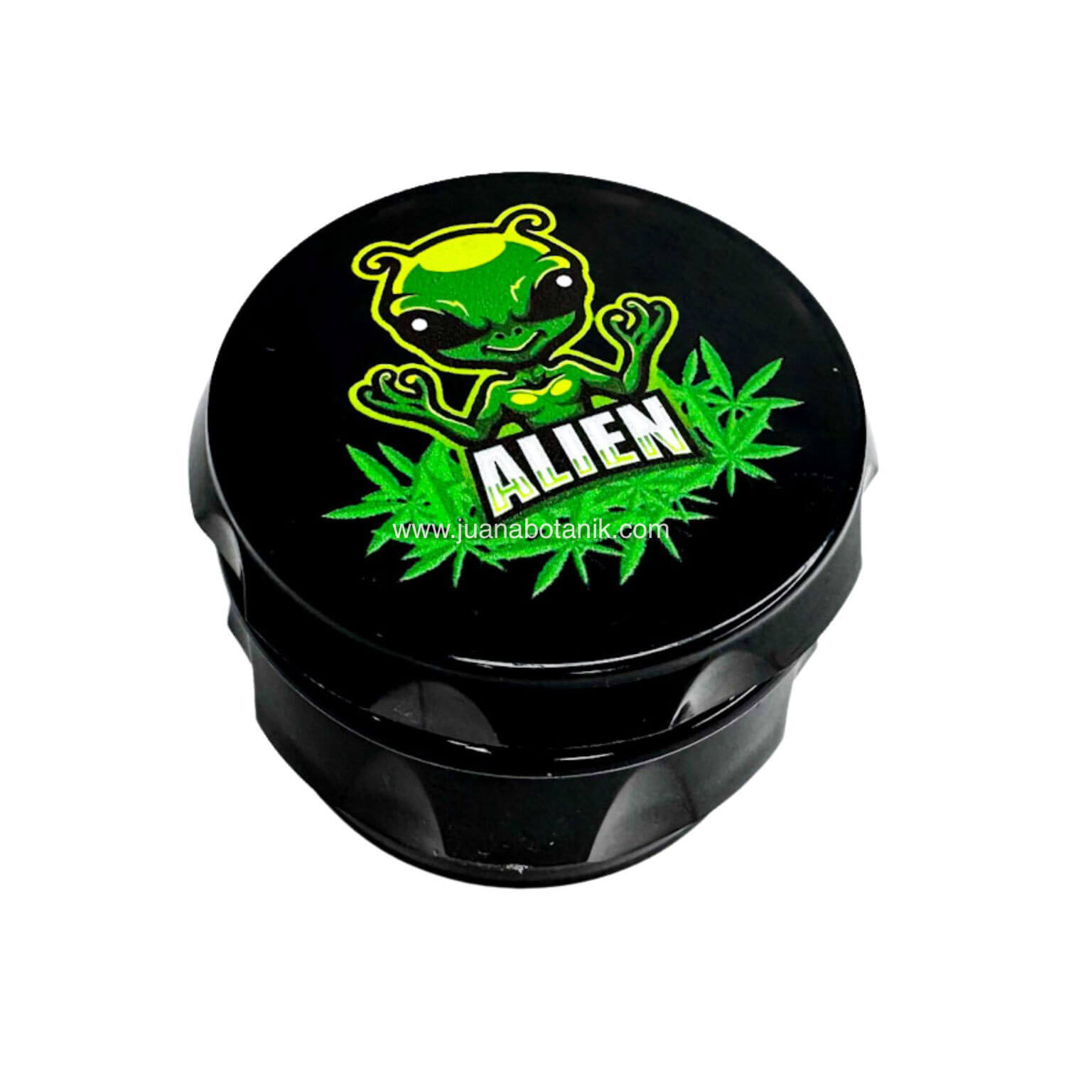 Grinder plastico 4 partes 60mm negro con Alien
