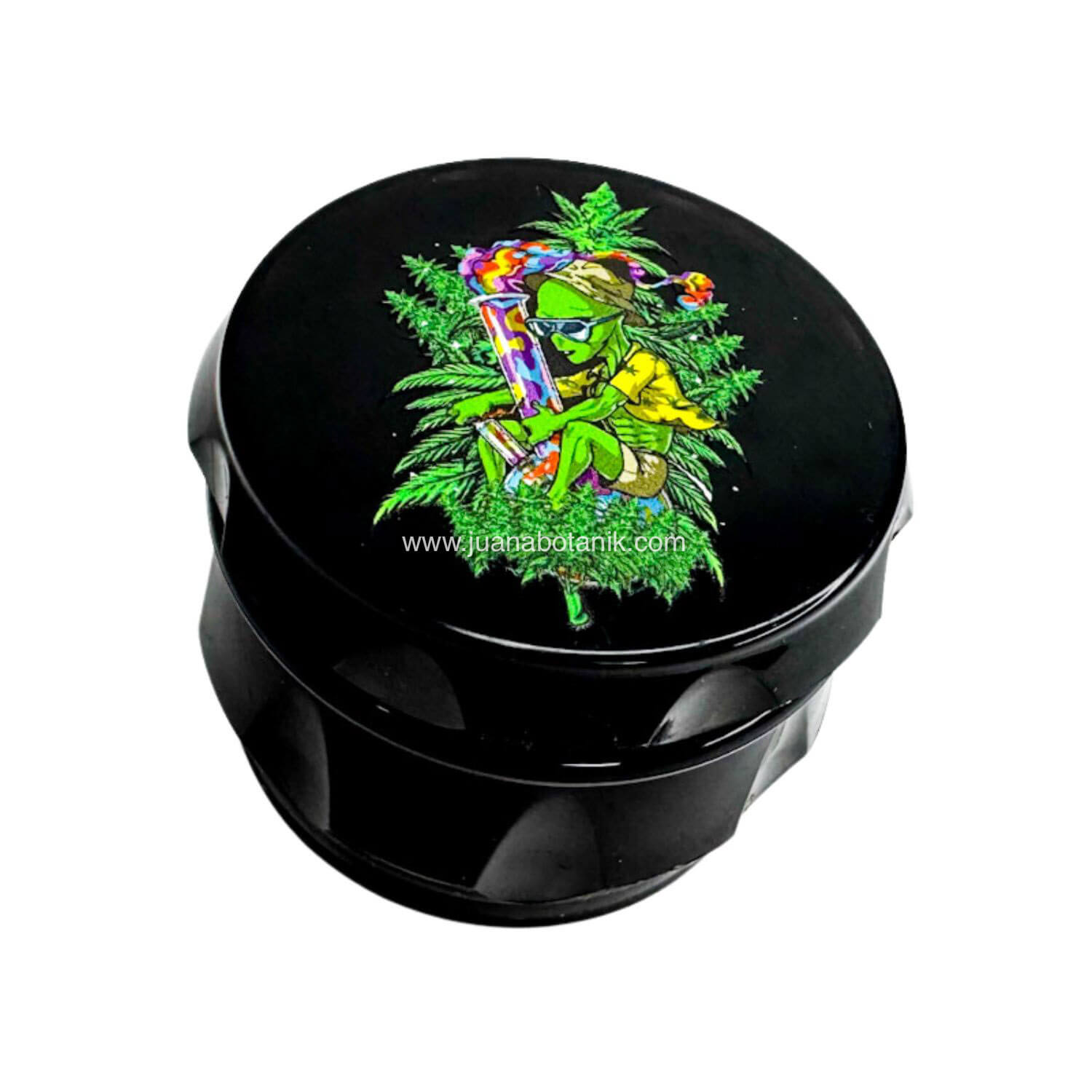 Grinder plastico 4 partes 60mm negro Alien con matas
