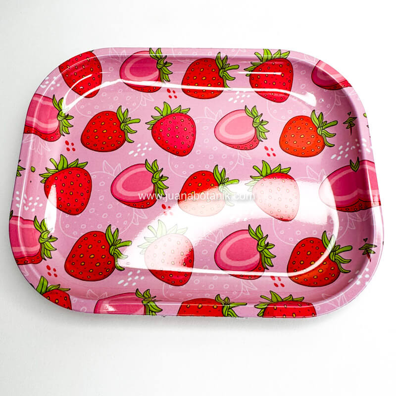 Bandeja rosada con fresas